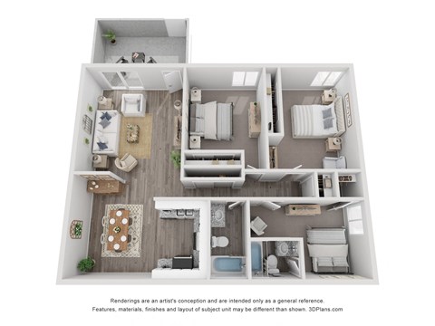 floor plan for 3 bedroom at Summer Meadows, Las Vegas, NV, 89102